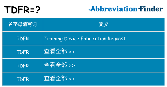 tdfr 代表什么