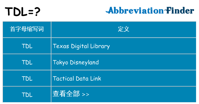 tdl 代表什么