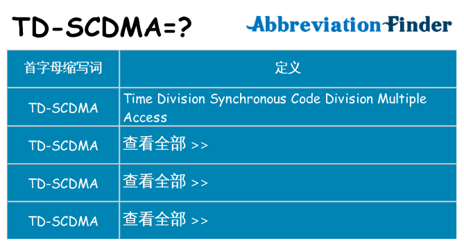 td-scdma 代表什么
