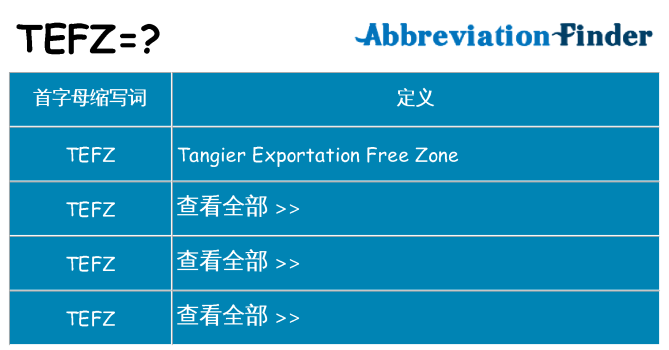 tefz 代表什么