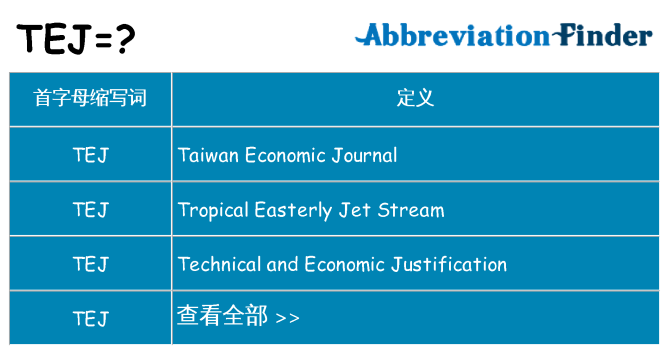 tej 代表什么