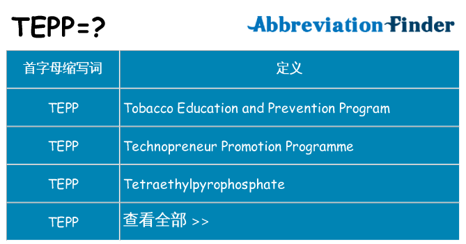 tepp 代表什么