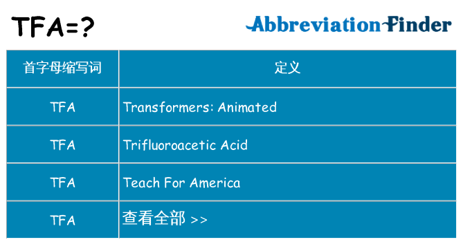 tfa 代表什么