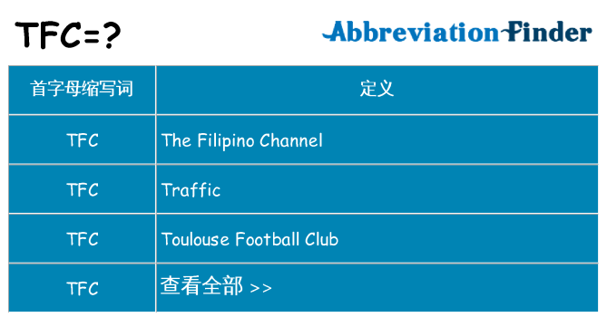 tfc 代表什么