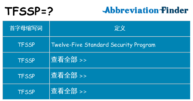 tfssp 代表什么