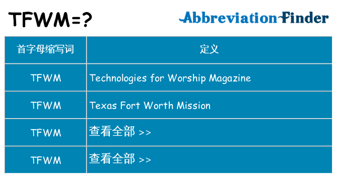 tfwm 代表什么