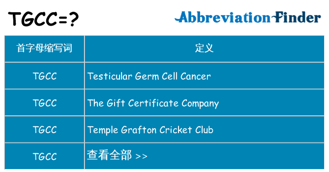 tgcc 代表什么