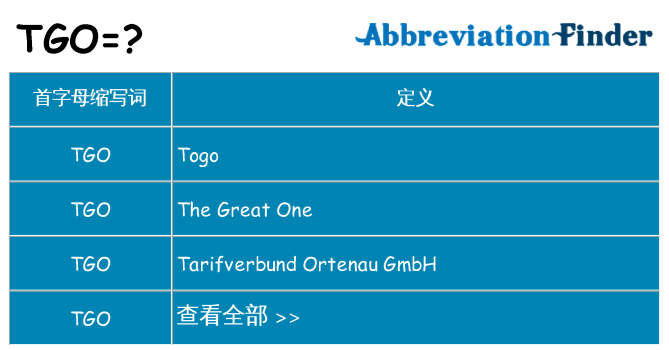tgo 代表什么