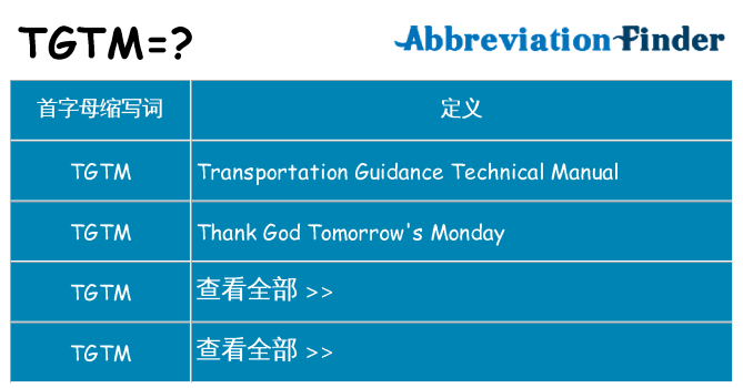 tgtm 代表什么