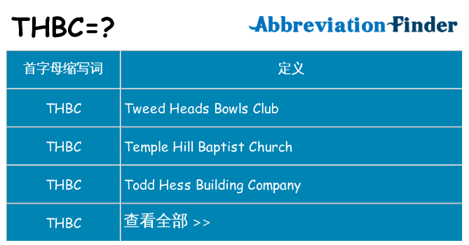 thbc 代表什么