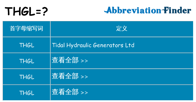 thgl 代表什么