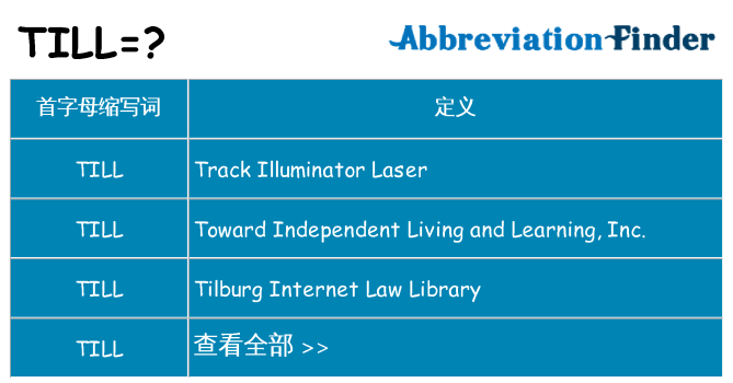 till 代表什么
