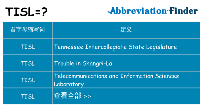 tisl 代表什么