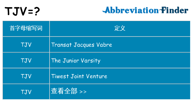tjv 代表什么