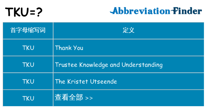 tku 代表什么