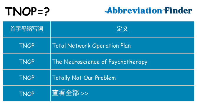 tnop 代表什么