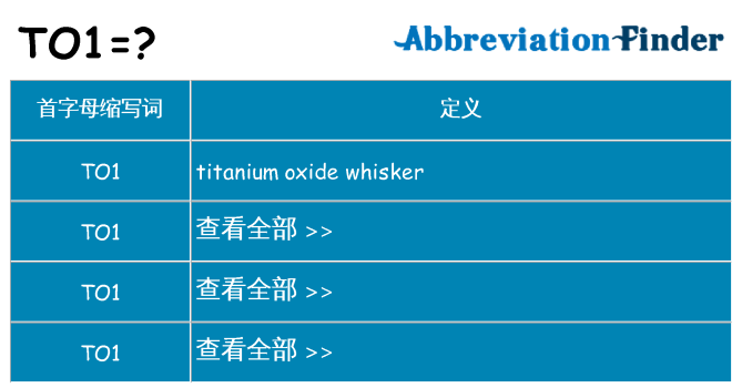 to1 代表什么