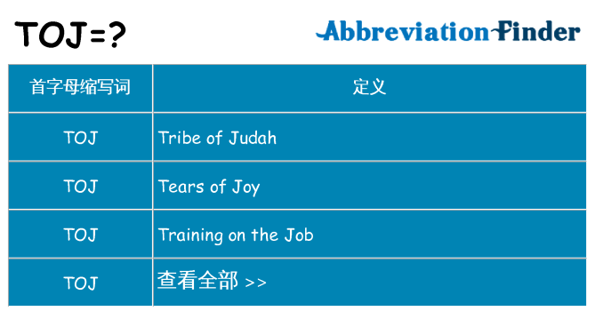 toj 代表什么