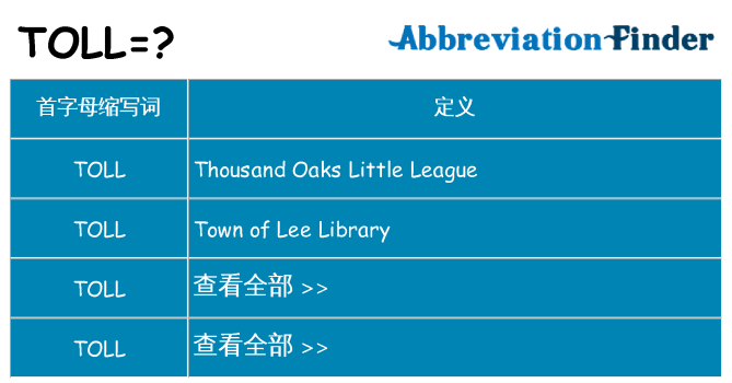 toll 代表什么