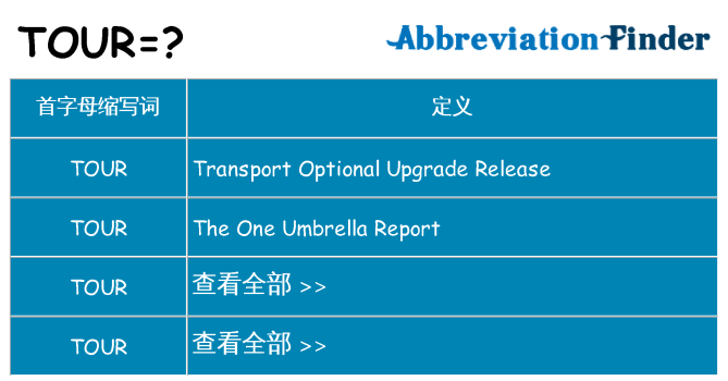 tour 代表什么