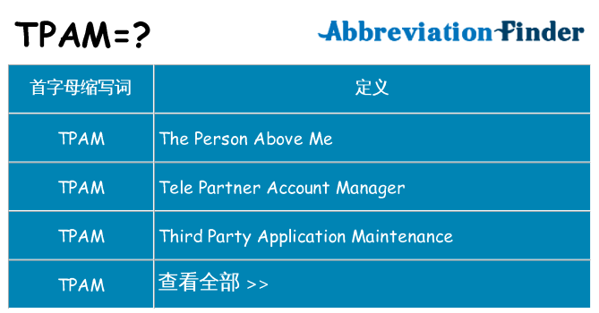 tpam 代表什么