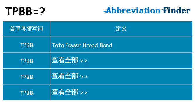 tpbb 代表什么