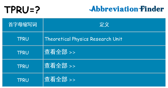 tpru 代表什么