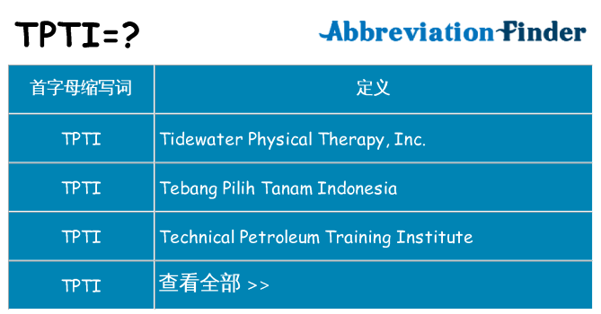 tpti 代表什么