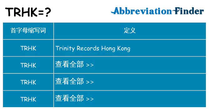 trhk 代表什么