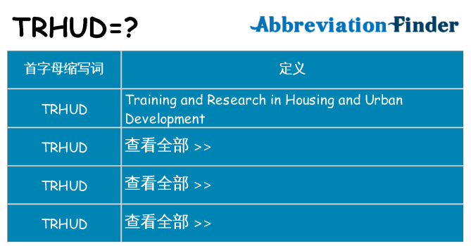 trhud 代表什么
