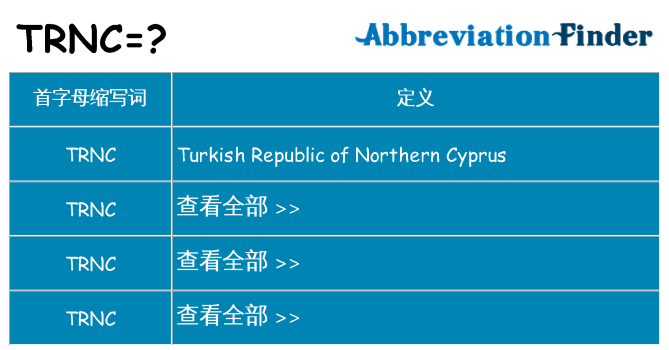 trnc 代表什么