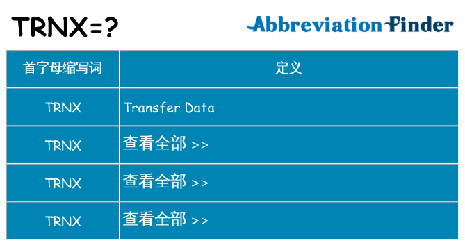 trnx 代表什么