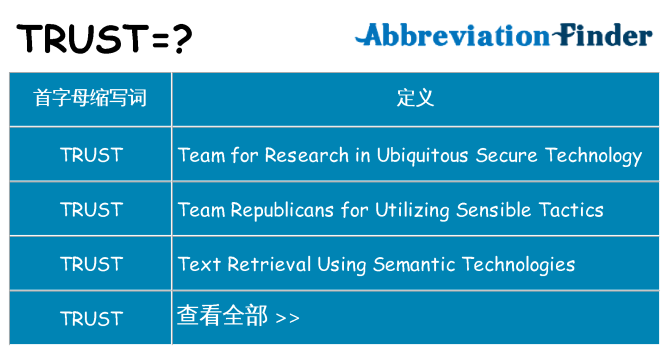 trust 代表什么