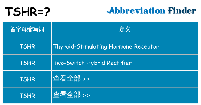 tshr 代表什么