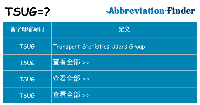 tsug 代表什么