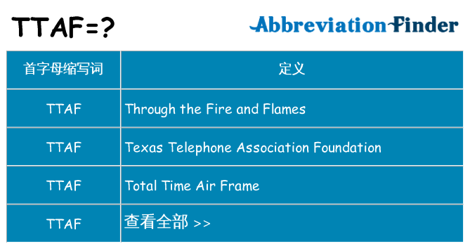ttaf 代表什么