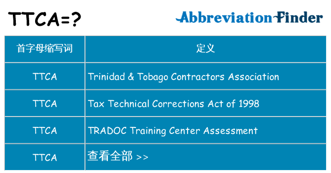 ttca 代表什么