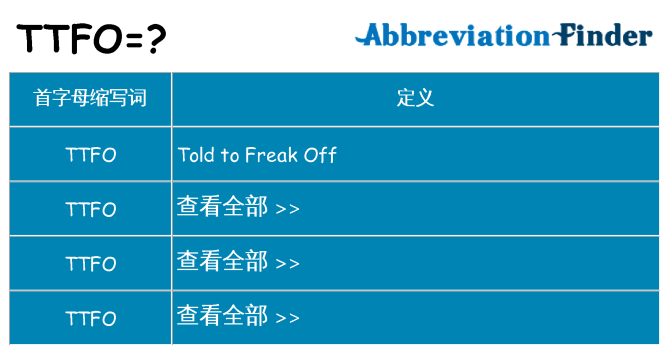 ttfo 代表什么