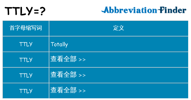 ttly 代表什么