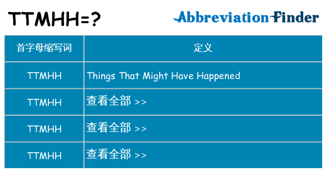 ttmhh 代表什么
