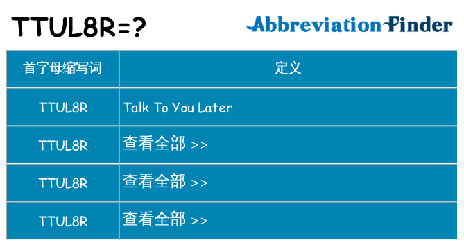 ttul8r 代表什么