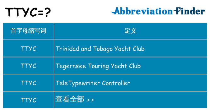 ttyc 代表什么