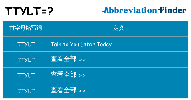 ttylt 代表什么