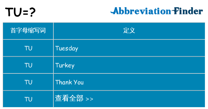 tu 代表什么