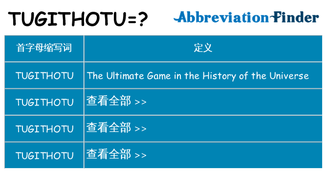 tugithotu 代表什么