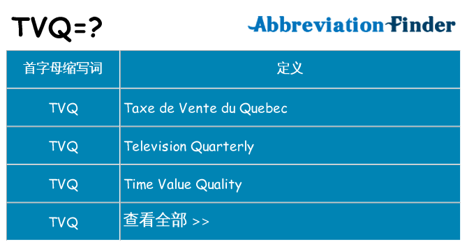 tvq 代表什么