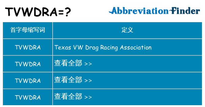tvwdra 代表什么