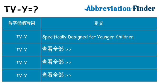 tv-y 代表什么