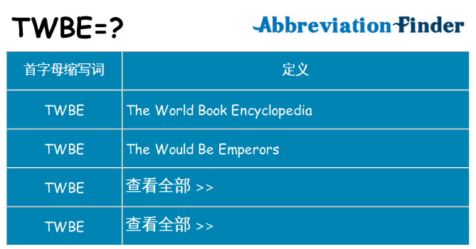 twbe 代表什么