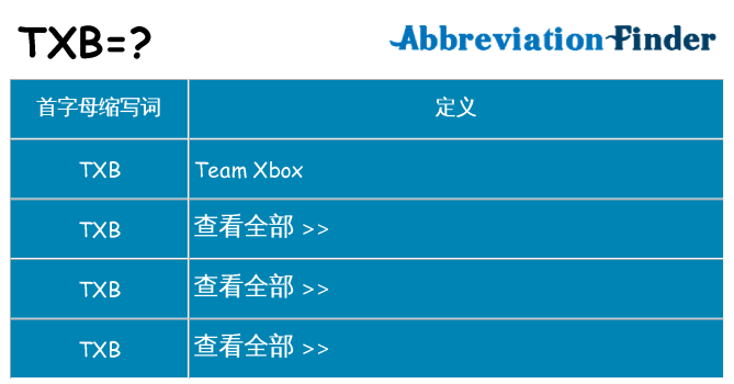 txb 代表什么